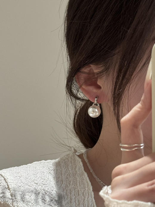 进口施华洛珍珠耳环欧阳娜娜同款大点位百搭 商品图12
