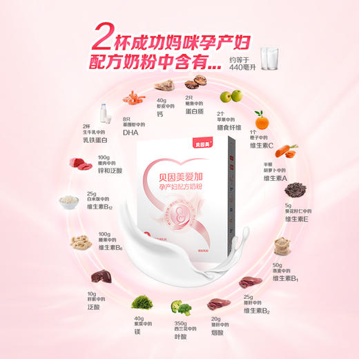 贝因美爱加孕妇粉叶酸孕早中晚期乳铁蛋白189g 商品图4