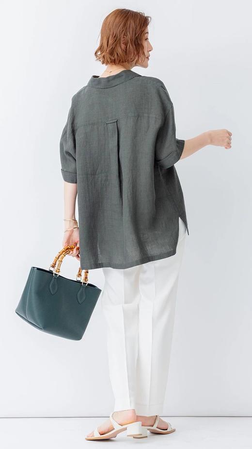 23区日系春季通勤职业OL直筒版半松紧腰长裤休闲烟管裤商场同款 商品图3