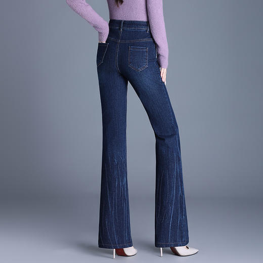 QYM 9856-Y牛仔喇叭裤宽松休闲裤气质优雅时尚高腰裤 商品图2
