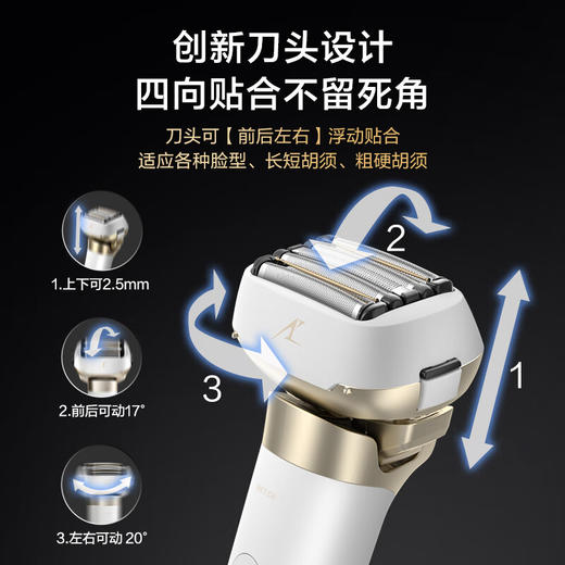 松下（Panasonic）全新大锤子2.0剃须刀电动往复式男士刮胡刀进口五刀头Type-c 男LM55黑【KLJJZQ10.0】 商品图2