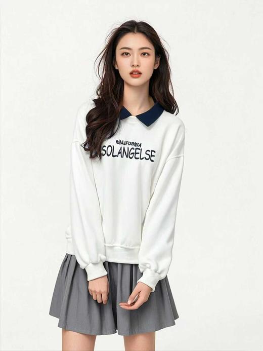 【工艺系列卫衣】刺绣款～95%棉重工刺绣SO拼色领卫衣-喜出 商品图0