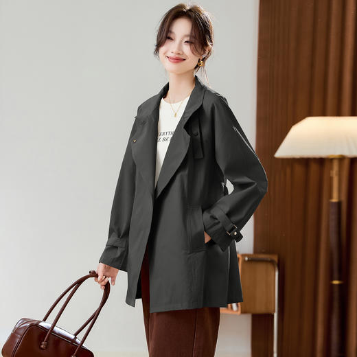 风衣外套中长款，气质休闲宽松外套HR-MUZL88091 商品图3