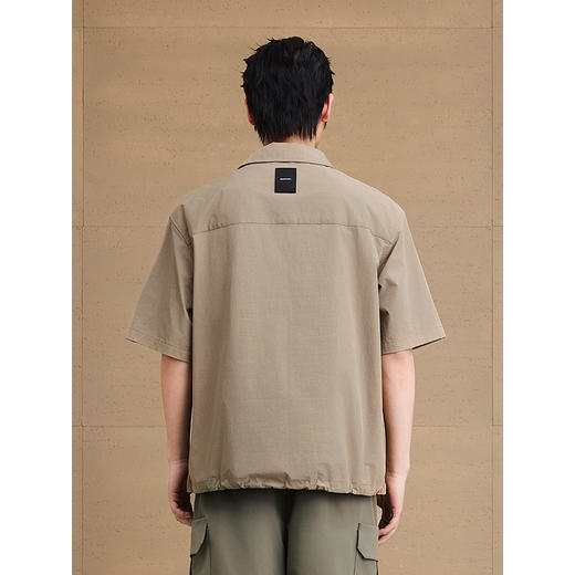 GXG男装 半开襟立领短袖衬衫通勤户外工装衬衣上装 2025夏季新品 商品图3