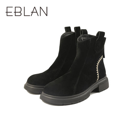 伊伴冬季不费力拉链穿脱复古感女鞋B25550113 商品图7