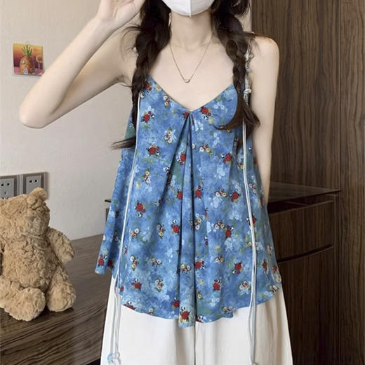 裁缝学苑AH67碎花吊带背心纸样女装V领显瘦露肩上衣服装打板图 商品图4