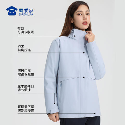 【防水轻暖商旅三合一风衣外套】轻量保暖羽绒外套男女款休闲长袖上衣WT513 商品图4