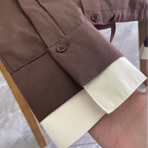 *下单3-5天发货！LONGNVFAIR郎奴华菲 法式假两件衬衫 60支匹马棉 商品图9