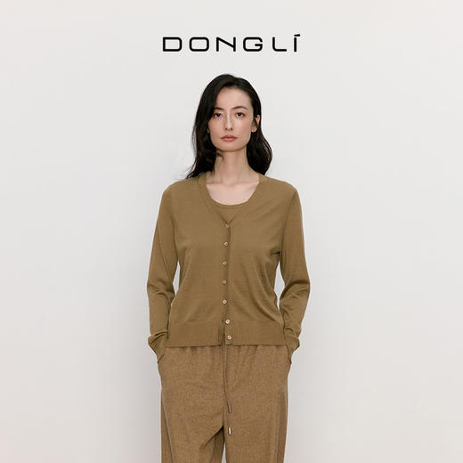 东黎 • 我不被驯化 山羊绒桑蚕丝女士秋季V领开衫 5394 商品图4