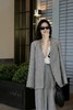 ESTELLICA 极简老钱风黑白细格西装长裤套装 21150 商品缩略图4