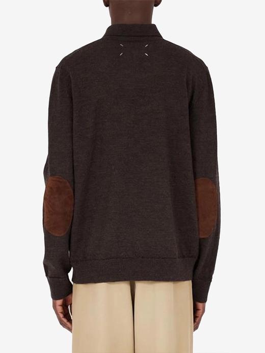 男款肘部拼接针织Polo衫毛衣016 商品图3