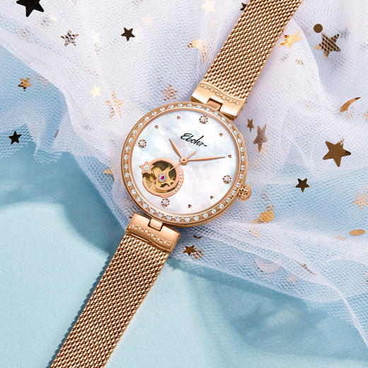 依波（EBOHR）自动机械镂空女表星空简约时尚5639 商品图3