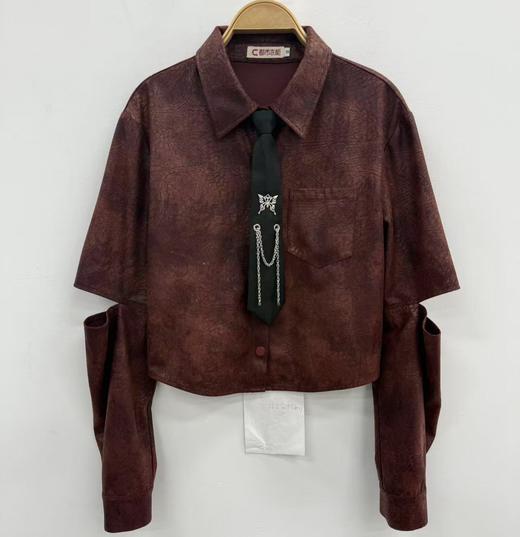 NC翻领个性截断袖衬衫50707（红）秋季253060110321 商品图2