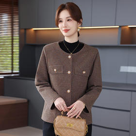 FW 6020妈妈秋装短款小香风开衫外套贵夫人气质上衣