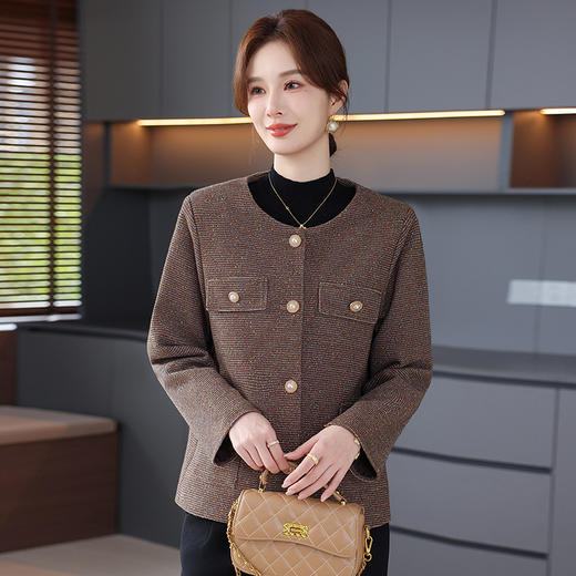 FW 6020妈妈秋装短款小香风开衫外套贵夫人气质上衣 商品图0