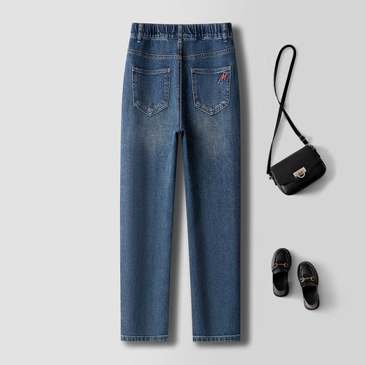 「自」全新升级【铂金会员174/天猫229/差价55】(01504)洛诗琳气质百搭烟管裤牛仔裤2025年秋季高腰显瘦九分萝卜裤 商品图1