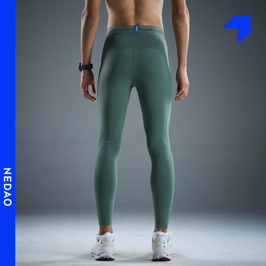 内道新品灵动力拉毛收纳紧身长裤男士带腰包弹力保暖跑步运动长裤 商品图5
