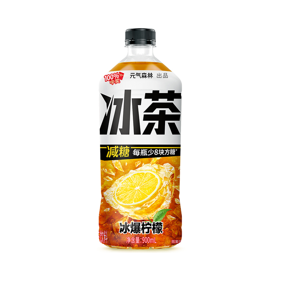 元气森林冰茶冰爆柠檬冰柠檬味茶饮料 900ml
