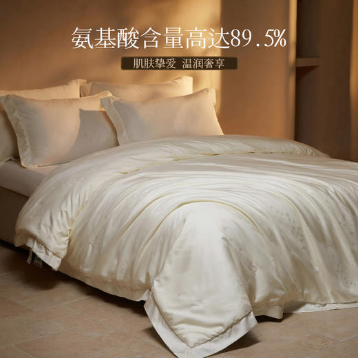 多喜爱 韵雅悠然桑蚕丝被/冬被/子母被系列【100%桑蚕丝】【60S天丝棉面料】【内外双A类】【金银提花工艺】多款厚度 四季通用 珍珠烫钻 拉链设计  40CM大检测口 商品图1