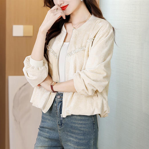 KQL2025年秋新款时尚夹克洋气休闲百搭棒球服拉链上衣宽松大码短外套 商品图0