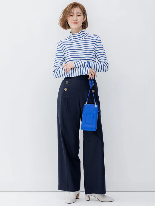 23区日系春季通勤羊毛混纺半松紧腰直筒长裤休闲阔腿裤商场同款 商品图2