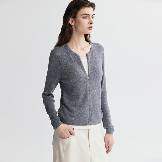 初棉显瘦抽褶假两件针织衫 商品图1