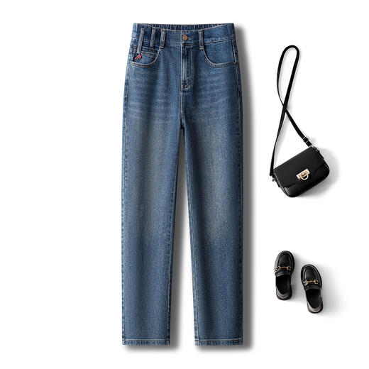 「自」全新升级【铂金会员174/天猫229/差价55】(01504)洛诗琳气质百搭烟管裤牛仔裤2025年秋季高腰显瘦九分萝卜裤 商品图0