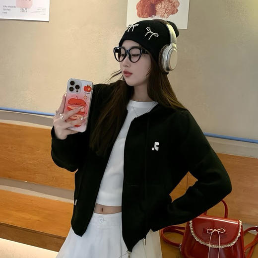 茱莉缇JURLIEDI 早秋韩系连帽卫衣 宽松版型 舒适柔软 3色可选 商品图5