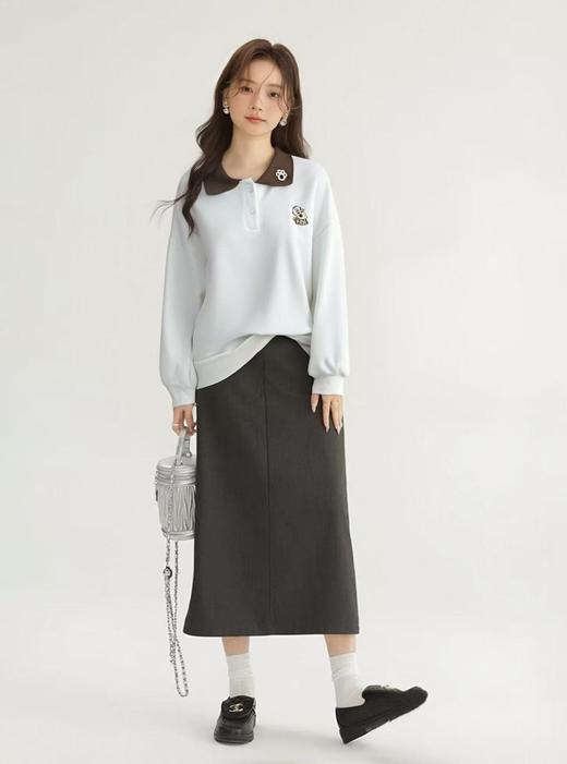 【工艺系列卫衣】刺绣款～95%棉卡通可爱猫拼色领卫衣-喜出 商品图2