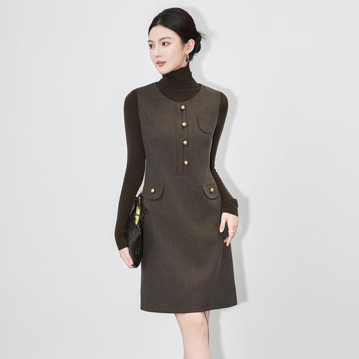 「高货wl」全新升级【铂金会员367/天猫489/差价122】(70210)洛诗琳法式重工千金风无袖连衣裙2025秋季小香风A字背心裙 商品图0