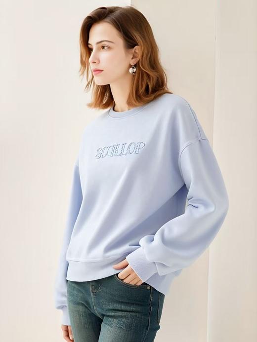 【工艺系列卫衣】刺绣款～95%棉蕾丝花草绣SC字母卫衣-喜出 商品图3