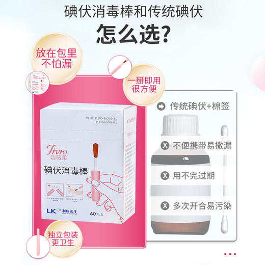洁薇柔碘伏60支｜第三代升级版本，独立包装一掰即用 商品图3