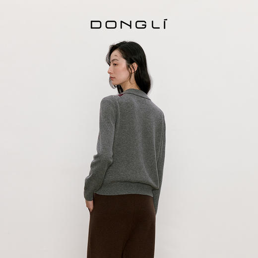 东黎 • 我不被驯化 山羊绒女士秋季学院风菱形格套衫 5160 商品图3