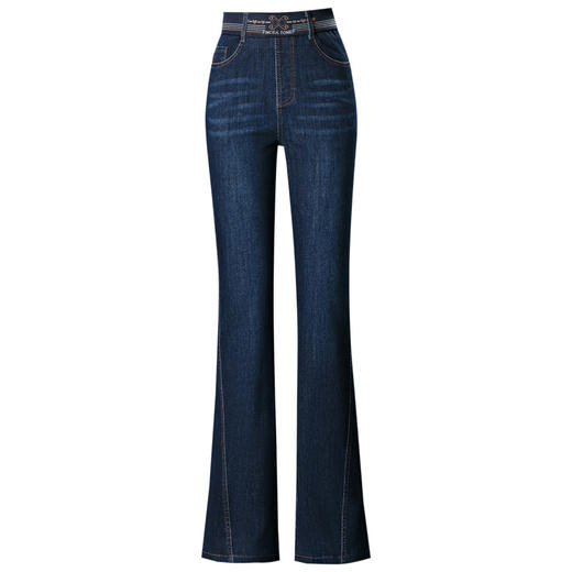 QYM 9857-Y牛仔裤时尚高腰喇叭裤宽松休闲裤 商品图4