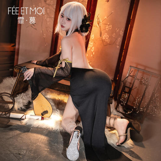 【情趣内衣】霏慕 尤物魅骨深v露背旗袍裙ZY115 商品图5