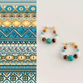 【雾时·天然石耳环】敦煌小众原创国风手作新中式 天然石耳环民族风文艺复古耳钉