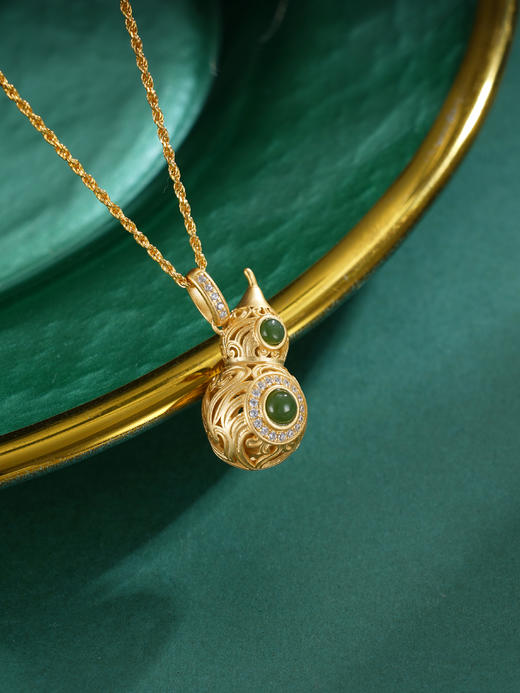 子佩集S925银【福禄倾心】套链【DZ05165】纯银古法银项链葫芦镀金2509 商品图1