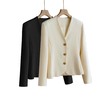 「自」全新升级【铂金会员514/天猫689/差价175】(71310)洛诗琳气质醋酸V领小西装2025秋季简约高级感法式收腰短外套 商品缩略图4
