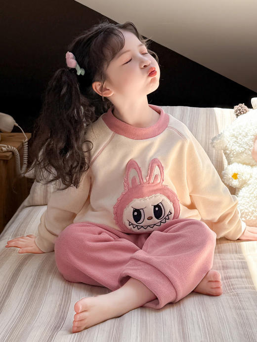 【YW】无忧购奥粒绒拉布布卡通套装女宝宝居家套装可外穿Q31-2（截单后3-5天发货) 商品图2