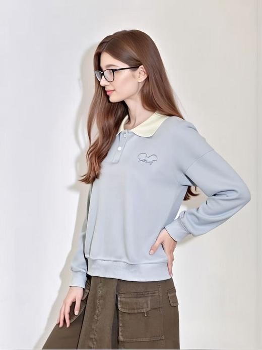 【工艺系列卫衣】刺绣款～95%棉拼色领米奇牙刷绣卫衣-喜出 商品图5