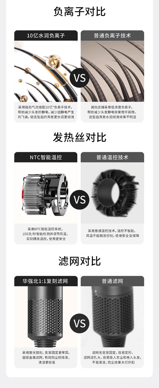 高速无叶负离子恒温吹风机 商品图3