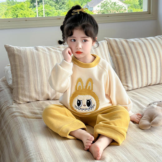 【YW】无忧购奥粒绒拉布布卡通套装女宝宝居家套装可外穿Q31-2（截单后3-5天发货) 商品图5