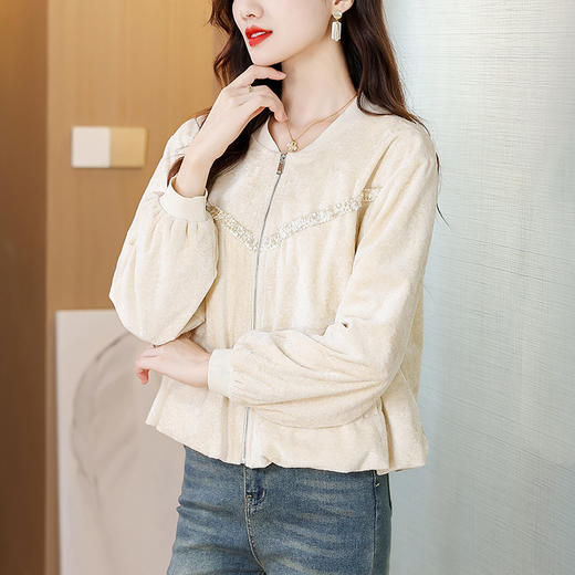 KQL2025年秋新款时尚夹克洋气休闲百搭棒球服拉链上衣宽松大码短外套 商品图2