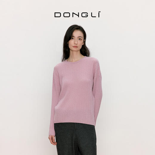 东黎 • 我不被驯化 小山羊绒女士秋季绞花套衫 5164 商品图8