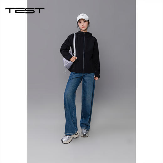 秋上新简约款黑色防风连帽风衣外套2253008 商品图0