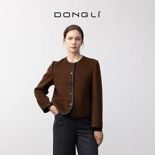 东黎 • 我不被驯化 山羊绒女士秋季皮边短款大衣 5309 商品图1