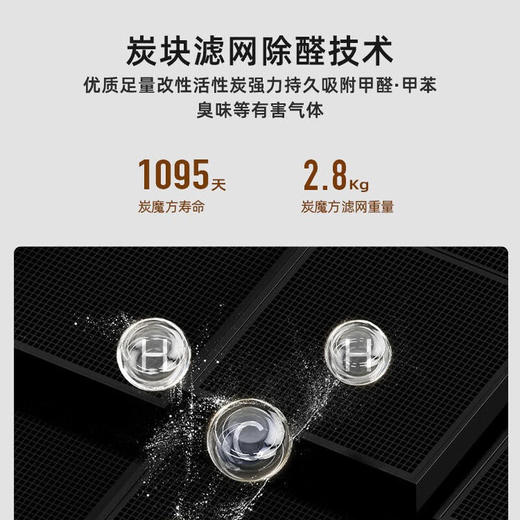 IAM空气净化器除甲醛雾霾细菌病毒过敏源家用负离子卫健委备案消毒机炭魔方3年长效分解甲醛M8 Pro 商品图4