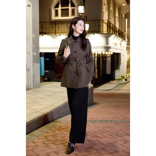 「高货kbnq」全新升级【铂金会员477/天猫649/差价172】(00916)洛诗琳翻领休闲风衣女2025秋季高级感小个子英伦风外套 商品图0