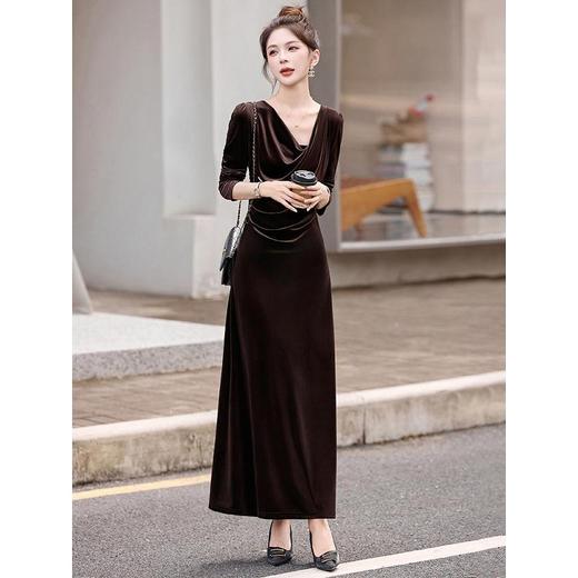 时尚收腰显瘦，轻熟风V领连衣裙HR-SNX3182 商品图3