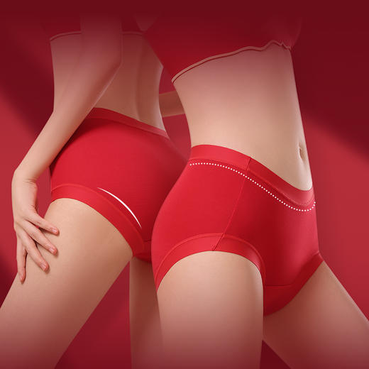 【1件半价】安克拉红中腰美臀裤（3条装） 商品图5